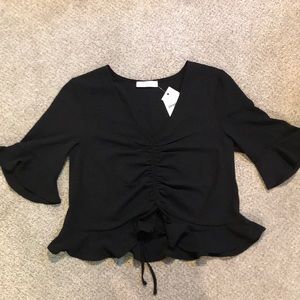 Black short sleeve dress shirt